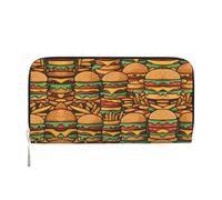 WZYCWB Zebra Leather clutch bags zipper wallets and card holders are perfect for travel or daily use, Many Cute Burgers, One Size