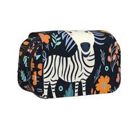 WZYCWB zebra motif Portable Pencil Case ideal for organizing pens in the office or storing makeup brushes