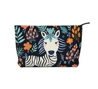 WZYCWB Zebra Motif Printed Cosmetic Storage Bag, Perfect for Business Trips and Travel.