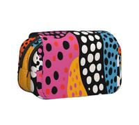 WZYCWB Zebra Polka Dot Portable Pencil Case ideal for organizing pens in the office or storing makeup brushes