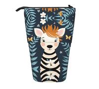 WZYCWB Zebra Print Printed Retractable Pen Holder Suitable for use as a Simple Cosmetic Bag, Wallet, etc.