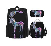 WZYCWB Zebra School Bag + Pencil case + Lunch Bag Combination Backpack Suitable for Everyday Commuting