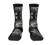 WZYCWB zebra stripes 2 Black-1 Print Mid-Calf Socks, Elastic Sports Socks, Suitable for Running, Fitness, and Daily Workouts
