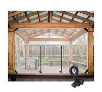 WZYJLyds Clear Tarpaulin with Zipper Door, Outdoor Waterproof PVC Curtain, Side Panel Cover for Pavilion, Camping, Patio and Pergola