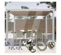 WZYJLyds Customizable Clear Tarpaulin with Rotatable Twist Locks | Pergola See Through Tarp Curtain PVC Rainproof Cloth with Oval Eyelets(380x250cm(12.5*8.2ft))
