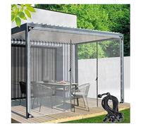 WZYJLyds Gazebo Side Panels, Transparent Waterproof Tarpaulin Outdoor Curtains with Zip Door, for Pergola, Porch, Customizable