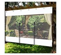 WZYJLyds Gazebo Tarpaulin Side Panel with Zipper Door, Outdoor Clear Waterproof Tarp Curtains, Balcony Rain Curtain, White Transparent Tarpaulin for Pergola Porch Patio, Partition Curtain