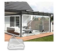 WZYJLyds Outdoor Clear Waterproof Tarpaulin Curtain, Transparent Tarp Side Panels Pergola Patio Porch Gazebo Heavy Duty Curtains, with Zipped Door
