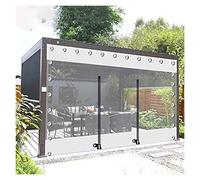 WZYJLyds Outdoor Clear Waterproof Tarpaulin Curtains, Weatherproof PVC Tarpaulin with Zipper, Pergola Patio Porch Gazebo Transparent Side Panels, with Grommets, Customizable