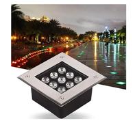 WZYJLyds Outdoor Ground Lights Square Buried Lamp IP67 Waterproof 12V Low Voltage LED Landscape Light for Gardens, Terraces, Pool Walkways, Architectural Lighting (Color : Warm White, Size : 9W)