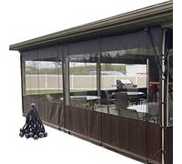 WZYJLyds Outdoor Winter Weatherproof curtains Customizable pergola side panel transparent waterproof 0.5mm PVC with eyelets for gazebo, terrace, deck (Color : Transparent+Gray, Size : 2x3m)