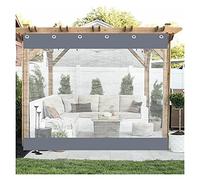 WZYJLyds Patio Curtains Outdoor Vinyl Curtain With Clear Tarp Panel Waterproof Windproof Curtains for Porch Gazebo Pergola(3.2x2.5m/10.5x8.2ft)