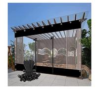 WZYJLyds Transparent Waterproof Curtain with Rolling Door 0.5mm PVC Tarpaulin with Eyelets Side Panel for Outdoor, Pergola, Gazebo, Porch
