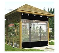 WZYJLyds Waterproof Tarpaulin with Grommets, Pergola Transparent Tarp Side Panels with Zipper, Outdoor PVC Clear Curtains, Partition Curtain for Porch Gazebo Carport Garden