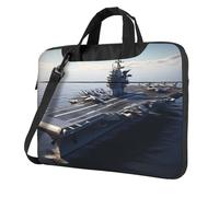 WZYWHJ 13 inch Aircraft Carrier Prints Laptop Bag - with Soft Interior, Multiple Pockets - Ideal for Men, Travel and Business