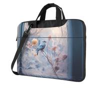 WZYWHJ 13 inch Bird on frost flowers Printing Laptop Bag - with Soft Interior, Multiple Pockets - Ideal for Men, Travel and Business