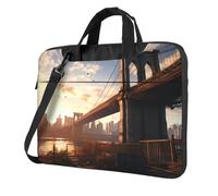 WZYWHJ 13 inch Brooklyn Bridge Prints Laptop Bag - with Soft Interior, Multiple Pockets - Ideal for Men, Travel and Business