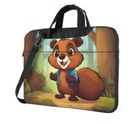 WZYWHJ 13 inch Cute Beaver Prints Laptop Bag - with Soft Interior, Multiple Pockets - Ideal for Men, Travel and Business