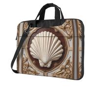 WZYWHJ 13 inch Neoclassical Shell Prints Laptop Bag - with Soft Interior, Multiple Pockets - Ideal for Men, Travel and Business