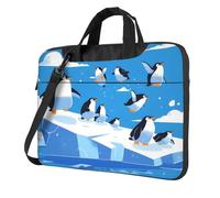 WZYWHJ 13 inch penguins on the iceberg Prints Laptop Bag - with Soft Interior, Multiple Pockets - Ideal for Men, Travel and Business