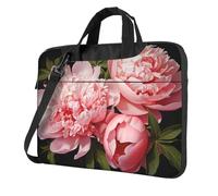 WZYWHJ 13 inch peony flowers blossom Prints Laptop Bag - with Soft Interior, Multiple Pockets - Ideal for Men, Travel and Business