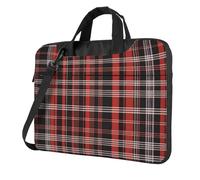 WZYWHJ 13 inch Plaid Red and Black Prints Laptop Bag - with Soft Interior, Multiple Pockets - Ideal for Men, Travel and Business