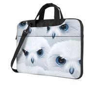 WZYWHJ 13 inch snowy owl eyes Prints Laptop Bag - with Soft Interior, Multiple Pockets - Ideal for Men, Travel and Business