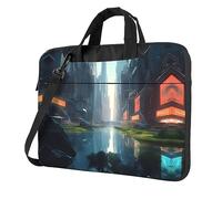 WZYWHJ 13 inch The City on the Water Prints Laptop Bag - with Soft Interior, Multiple Pockets - Ideal for Men, Travel and Business