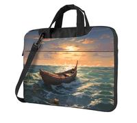 WZYWHJ 14 inch Bamboo raft on the sea Printing Laptop Bag - with Soft Interior, Multiple Pockets - Ideal for Men, Travel and Business