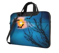 WZYWHJ 14 inch Bat Under Night Sky Printed Laptop Bag - with Soft Interior, Multiple Pockets - Ideal for Men, Travel and Business