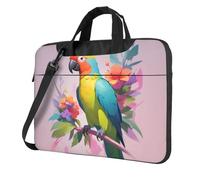 WZYWHJ 14 inch Circuit Parrot Prints Laptop Bag - with Soft Interior, Multiple Pockets - Ideal for Men, Travel and Business