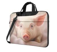 WZYWHJ 14 inch Cute pet pig Printed Laptop Bag - with Soft Interior, Multiple Pockets - Ideal for Men, Travel and Business