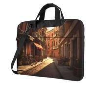 WZYWHJ 14 inch Italian Old Street Prints Laptop Bag - with Soft Interior, Multiple Pockets - Ideal for Men, Travel and Business