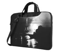 WZYWHJ 14 inch Paris Black Prints Laptop Bag - with Soft Interior, Multiple Pockets - Ideal for Men, Travel and Business