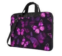 WZYWHJ 14 inch purple plum butterfly Prints Laptop Bag - with Soft Interior, Multiple Pockets - Ideal for Men, Travel and Business