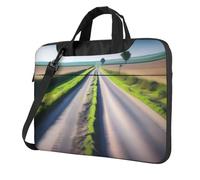 WZYWHJ 14 inch Uneven Country Road Printed Laptop Bag - with Soft Interior, Multiple Pockets - Ideal for Men, Travel and Business