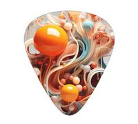Wzywhj 3d Colorful Swirls And Balls Picture Guitar Pick Easy Grip Uke Picks Comfortable Feel, Ukulele, Acoustic And Electric Guitar，Guitar Plectrums 12'S