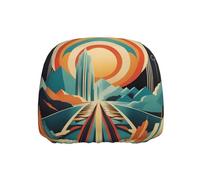 WZYWHJ A Colorful World Picture Seat Head Pillowcase Car Truck General Motors Parts Protective Cover one Pack