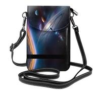 WZYWHJ A fascinating universe printing Women's leather phone bag crossbody package with adjustable shoulder strap