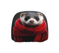 WZYWHJ A Ferret with a red Scarf Printed Seat Head Pillowcase Car Truck General Motors Parts Protective Cover one Pack