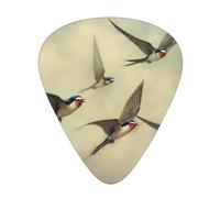 Wzywhj A Flock Of Flying Swallows Printing Guitar Plectrum Easy Grip Uke Picks Holdingï¼Œ Ukulele, Acoustic And Electric Guitarï¼Œ12 Piece