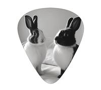 Wzywhj A Pair Of Black And White Rabbits Printing Guitar Plectrum Easy Grip Uke Picks Holding， Ukulele, Acoustic And Electric Guitar，12 Piece