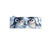 WZYWHJ A pair of little penguins Pattern baby bow headbands and elastic soft hair accessories for newborns and girls