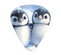 Wzywhj A Pair Of Little Penguins Pattern Guitar Pick Easy Grip Uke Picks For Your Bass, Ukulele, Acoustic And Electric Guitarï¼Œ12 Piece