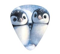 Wzywhj A Pair Of Little Penguins Pattern Guitar Pick Easy Grip Uke Picks For Your Bass, Ukulele, Acoustic And Electric Guitar，12 Piece