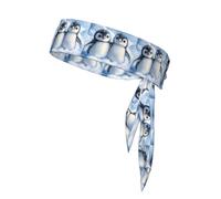 WZYWHJ A pair of little penguins Pattern Headbands,Sports Head Tie,Headband for Men and Women,Hair Band for Running Workout Football