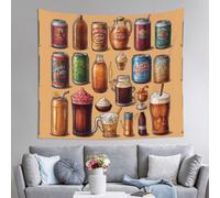 WZYWHJ A wide variety of beverages Printing Indoor Decor Tapestry 60x51 in : Soft, Quality and lightweight Suitable for wall hanging tapestries