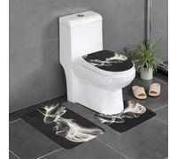 WZYWHJ A wisp of Smoke Prints Bathroom mat Sets of 4 Bathroom Floor Mats,Non-Slip, Durable,Does Easy to Clean Suitable for Bathroom and Toilet