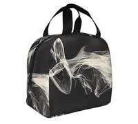 WZYWHJ A wisp of smoke Prints lunch bag Portable insulated Portable lunch bags lunch bags Rugged Easy to fold