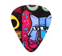 Wzywhj Abstract Art Illustration Pattern Guitar Pick Easy Grip Uke Picks For Your Bass, Ukulele, Acoustic And Electric Guitar,12 Piece